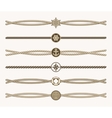 nautical vintage rope dividers vector image vector image