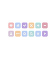 set of cute icons in pastel colors vector image