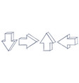 arrows small straight outline signs grunge vector image