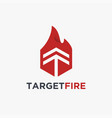 hot target and fire logo icon template vector image