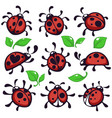 ladybug or ladybird and leaves bug insect vector image