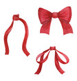 red bows watercolor collection vector image vector image
