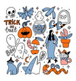 spooky fun halloween with outline vector image vector image