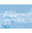 flurry of snowflakes on blue vector image