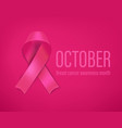 breast cancer awareness month banner with pink vector image vector image