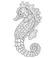 adult coloring bookpage a cute seahorse image vector image