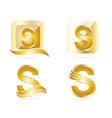 letter s logo gold set vector image vector image