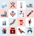 winter icons set vector image vector image