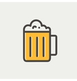 mug of beer thin line icon vector image