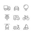 set line icons of transport vector image vector image