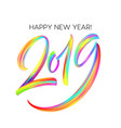2019 new year of a colorful brushstroke oil vector image