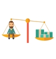 businessman on a balance scale vector image