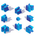 classic volume isolated english alphabet 3d blue vector image