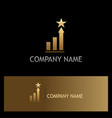 gold star chart business finance logo vector image vector image