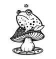 toad and mushrooms tattoo with pentagram geometry vector image