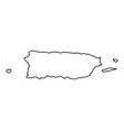 puerto rico map of black contour curves vector image