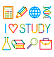 trendy multiply education icons and phrase vector image
