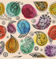 ethnic seamless watercolor pattern hand drawing vector image