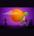 playful cartoon of a zombie strolling through vector image vector image