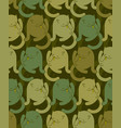 cat licks itself military pattern pet clothing vector image