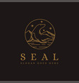 lineart sea seal fur logo icon vector image vector image