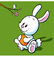 white easter bunny vector image
