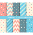 10 retro different seamless patterns vector image