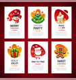 christmas greeting cards light set vector image vector image