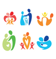 happy family icons set vector image vector image