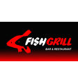 fish grill logo vector image vector image