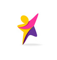 man reach logo vector image vector image