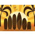 surfing travel landscape different surfboard vector image vector image