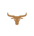 bull head with angry face and big horns for logo vector image