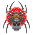 spider head and skull tattoo vector image vector image