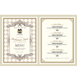 vintage style restaurant menu design vector image vector image