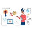 contact us concept website hotline service vector image vector image