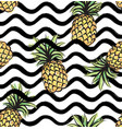 fruit wave seamless pattern with pineapple food vector image vector image