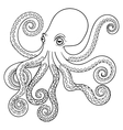 hand drawn tribal octopus animal totem for adult vector image