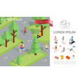 isometric healthy lifestyle template vector image vector image
