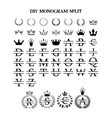 monogram split maker design template vector image