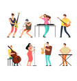 music band musicians with musical instruments vector image vector image