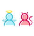angel and devil in flat style vector image