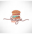 burger menu logo template with simple flat vector image vector image