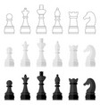 set of icons chess pieces vector image vector image