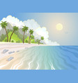 summer paradise beach and palm trees at seashore vector image