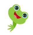 template of joyful frog face vector image vector image