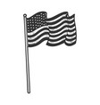 american flag sketch vector image