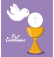 dove cup gold religion icon graphic vector image