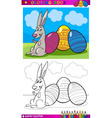 easter bunny cartoon for coloring vector image vector image