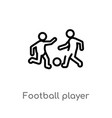 outline football player with ball icon isolated vector image